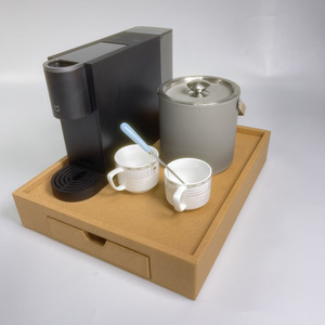 Nouveau support pour machine à café avec tiroir de rangement pour <span class=keywords><strong>capsules</strong></span> <span class=keywords><strong>Nespresso</strong></span>, organisateur en PU, plateau à café - Product Image 1