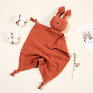 Couverture Douillette <span class=keywords><strong>Double</strong></span> Couche Bio pour Enfants, Non Toxique, Serviette Anti-Salive pour Nouveau-né, Couverture de Câlin Lapin Animal – Grande Vente - Product Image 4