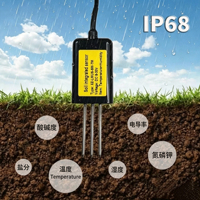 Capteur de température, d'humidité, d'EC, de NPK, de salinité et de pH du sol 8-en-1 avec panneau solaire, alimenté par énergie solaire, pour serveur et logiciel gratuit