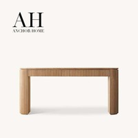 Elegante Mesa Consola Moderna de Roble Claro con Patas Redondeadas de Madera Sólida para Oficina en Casa, Personalizable OEM