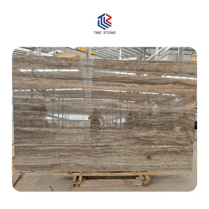 TMZ STONE ODM OEM Iran Silver Grey Travertine slabs and tile for countertop and vanity top