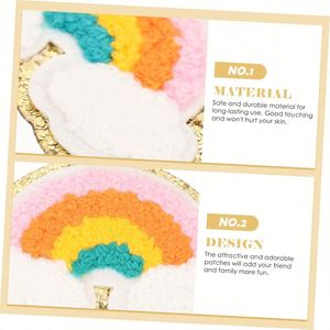Custom Eco-Friendly DIY Self Adhesion Press-On <b>Rainbow</b> Pattern Clothing Repairing <b>Sequin</b> Embroidered Chenille Garment Embroidery - Product Image 5