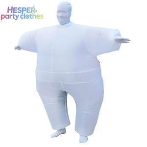 Costumes de fête d'Halloween HESPER pour adultes unisexes, Stifler Ninja Sumo Wrestler, masque gonflable, cape blanche à capuche - Product Image 2