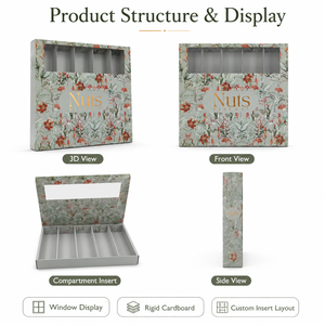Caja de Regalo Personalizada para Ramadán y Eid, Empaque Rígido de Lujo <span class=keywords><strong>con</strong></span> Ventana para Dátiles, Nueces y <span class=keywords><strong>Galletas</strong></span>, <span class=keywords><strong>con</strong></span> Inserto y Logotipo en Lámina Dorada - Product Image 4