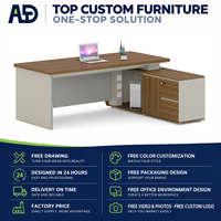 Bureau de direction moderne en MDF avec surface anti-rayures, design durable pour hôpital, école, appartement