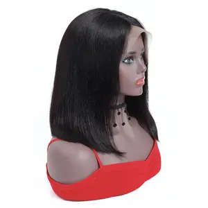 थोक कुंवारी बाल विक्रेताओं 100% कुंवारी ब्राजील बाल छल्ली गठबंधन 13x4 ललाट बॉब wigs प्राकृतिक मानव बाल छोटे विग