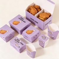 Emballage alimentaire biodégradable personnalisé, impression numérique, boîte à emporter pour restaurant, boîte à poulet frit en carton, boîtes alimentaires