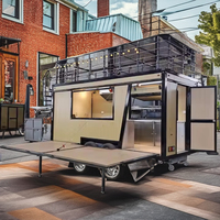 Kiosque de remorque de rue à double étage mobile personnalisé nouveau design extérieur pour voiture d'affaires restaurant et distributeurs automatiques