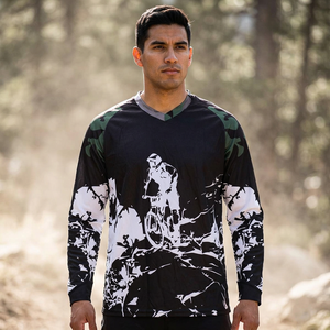 เสื้อจักรยานแขนยาวสำหรับผู้หญิง พิมพ์ลายแบบซับลิเมชั่น แห้งเร็ว ผลิตจากโพลีเอสเตอร์ เหมาะสำหรับทุกฤดู สำหรับปั่นจักรยานเสือภูเขา - Product Image 6