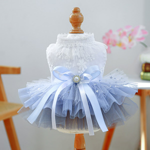 Robe de mariée Andromeda pour chiots et chats, magnifique robe de bal pour animaux de compagnie avec dentelle, élégante - Product Image 1