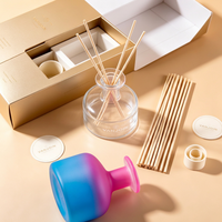 Bouteilles de diffuseur à roseaux en verre vides de 100 ml et 200 ml, vente en gros, rondes, de luxe, pour aromathérapie, pot de parfum d'intérieur, personnalisables, OEM, directement de l'usine