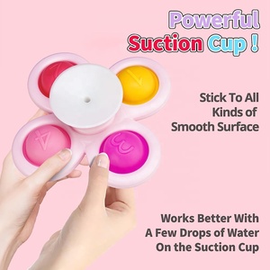 3pcs bébé ventouse spinner toys infantile toupie jouet de bain ventouse fossette sensorielle fidget jouet de filature pour l'apprentissage des tout-petits - Product Image 6