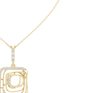 Collier pendentif géométrique carré cinétique abstrait pavé de diamants, design haut de gamme, pour usage quotidien, disponible à prix abordable - Product Image 2