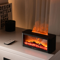 Humidificateur d'air à ultrasons avec aromathérapie, style moderne, lumière LED, ions négatifs, corps en plastique noir, alimentation USB, utilisation domestique et automobile