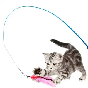 उच्च गुणवत्ता पालतू पशुओं की आपूर्ति प्रदायक पालतू इंटरएक्टिव खिलौने सस्ते बिल्ली चिढ़ाने छड़ी बिल्ली का बच्चा मजेदार पकड़ने खिलौने