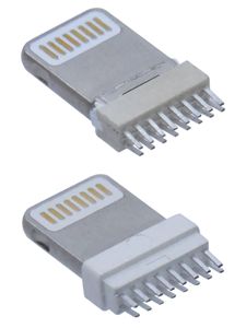 หัวชาร์จ I-Phone 8ขา <span class=keywords><strong>USB</strong></span> ชนิด <span class=keywords><strong>B</strong></span> iOS หัวต่อตัวผู้90องศา2.4A สแตนเลส SMT - Product Image 5