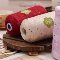 Fil à crocheter Dimuni 400g Soie/Coton, 2.5 Count, torsion uniforme, pour perles tricotées à la main DIY avec motif teint