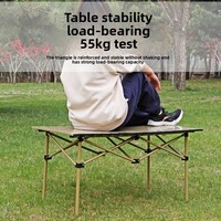 Table pliante portable pour camping en plein air, en acier au carbone, mobilier d'extérieur, table de pique-nique pour voiture, idéale pour les voyages en autonomie