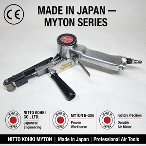 Ponceuse à bande pneumatique Nitto Kohki, meuleuse à air comprimé, outil de finition et de polissage industriel pour métaux, outil portatif professionnel - Product Image 1