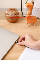 Mini Humidificateur d'Air Électrique USB 200ml avec Lumière LED, Diffuseur d'Arômes Grain de Bois pour Parfums d'Intérieur, Diffuseur d'Huile Ultrasonique à Brume Froide