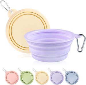 Tazón de Silicona Plegable para Mascotas, Color Macaron, para Beber al Aire Libre, Tazón de Silicona para Comida y Agua, Tazón Portátil de Viaje para Mascotas - Product Image 1