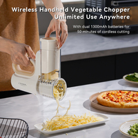 Elektrische groentesnijder, 3-in-1 ronde elektrische groentehakker fruitsnijder USB oplaadbare smoothie-shredder rotatie raspen