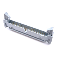 Conector de Placa de Circuito Impreso IDC de 40 Pines y 180 Grados, con Contacto de Latón de Paso de 2.54 mm, Clasificación IP68, Gris, con Oreja Corta y Expulsor