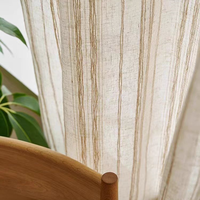 Jacquard Gaze Rideau Sheer Vertical Stripe Fabric Premium Product pour Home Decor