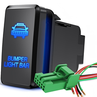 Interruptor basculante ON-OFF de 12V con IP65 ABS + Kit de cable de conexión rápida de construcción metálica para reemplazo de barra de luz de parachoques de coche