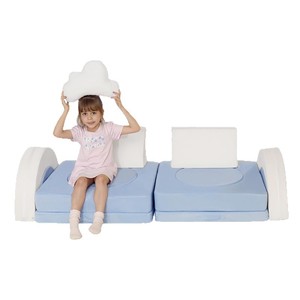 Canapé pouf compressible personnalisé en éponge avec accoudoirs pour enfant, tissu doux, rembourrage en mousse haute élasticité - Product Image 5