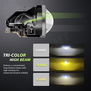 3 pouces Bi LED 3 couleurs Lentilles de projecteur antibrouillard Installation non destructive Lentille de modification de voiture pour honda <span class=keywords><strong>toyota</strong></span> - Product Image 3