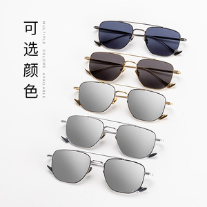 LMAMBA 22198 New Arrive Fashion Ultralight Pure Titanium Frames Shades Designer Custom Logo <b>Square</b> <b>Sunglasses</b> Women Men - Product Image 4