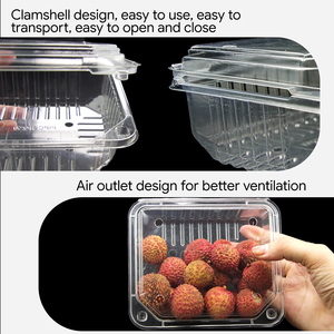 Custom Wholesale Clamshell <strong>Plastic</strong> <strong>Box</strong> RPET Fresh Fruit Blister Packaging Container <strong>with</strong> <strong>Hole</strong> - Product Image 4