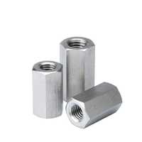 Tuerca hexagonal de acoplamiento, piezas de precisión para máquinas, tuerca larga roscada de acero inoxidable, conector mecanizado, elemento de fijación industrial