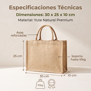 Bolsa de Yute Resistente para Actividades al Aire Libre, Diseño Práctico para Picnic y Paseos en la Playa, Acepta Personalizaciones - Product Image 6