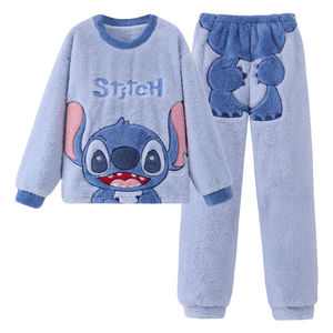 Conjuntos de ropa de dormir Pijamas de pareja Mujeres Otoño e invierno Coral Fleece Thickened Youth Cartoon Stitch Pijamas de hombre <span class=keywords><strong>Traje</strong></span> - Product Image 5