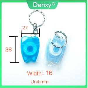 Filo interdentale cerato alla menta dentaria Denxy con portachiavi a forma di filo interdentale - Product Image 5