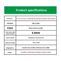 Cordon de brassage optique blindé Gimbo 10G/5G OM3 Multimode Anti-morsure de rat 8 fibres LC-LC/SC/FC/ST Certifié CE Longueur personnalisée