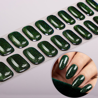 Autocollants pour ongles en gel pailleté métallique en gros, autocollants adhésifs sans UV, couleur unie, manucure rapide DIY pour promotion et vente au détail