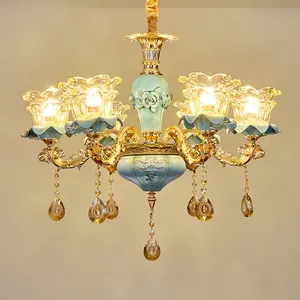 luxuriöse marokkanische goldene kristall-pendelleuchte für hotel treppen bankett halle dekorative beleuchtung vorrichtungen hoher decken kronleuchter