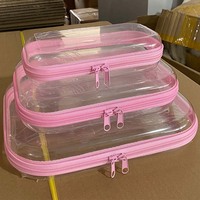 Étui de rangement rigide en plastique PET transparent, pochette de transport à fermeture éclair, organiseur de gadgets numériques quotidiens, boîte à outils, trousse de toilette de voyage