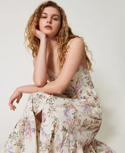 <span class=keywords><strong>Robe</strong></span> longue d'été pour femmes, col en V profond, impression de fleurs, tenue élégante pour filles, <span class=keywords><strong>robe</strong></span> de haute qualité - Product Image 2