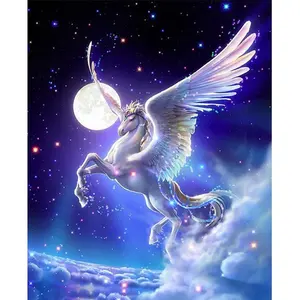 Custom New Crafts DIY Flying Horse Diamond Art Painting Kits For Adults Animal AB Drills Diamond Painting Full Drill