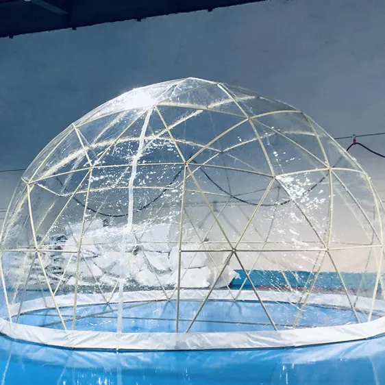 Luxury 3.6m dome transparent geodesic igloo dome canopy tent for hotel
