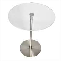 Podio de mesa de acrílico transparente moderno con soporte de acero para restaurantes, bodas, oficinas y aulas