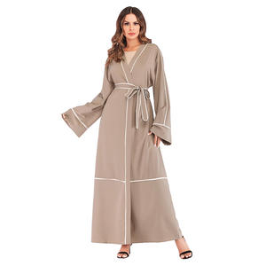 SIPO Open Abaya Robe Musulmane Islamic Clothing Casual <b>Dress</b> Plus Size <b>Women's</b> <b>Dresses</b> V-Neck Dubai <b>Arabe</b> Female Ankle-Length - Product Image 5