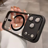 Coque de téléphone transparente avec protection magnétique pour appareil photo, antichoc en PC et TPU, pour iPhone 18 Pro, 15, 14, 13, 12, 16, 17 Pro Max
