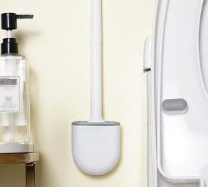 Cepillo de limpieza de inodoro de silicona con mango de plástico de dos secciones y TPR suave, superventas y económico - Product Image 5