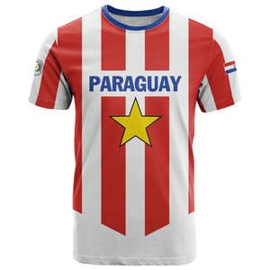 Maglia da Calcio 2026 per il Paraguay, Las Guaranies, T-Shirt Stampata a Maniche Corte in Tessuto Sportivo a Rete con Logo del Paraguay - Product Image 3