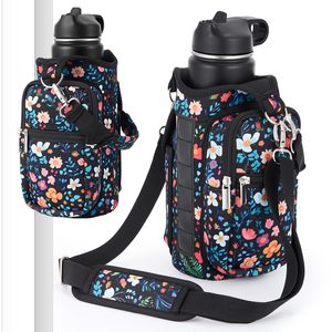 Magnetic <b>Water</b> <b>Bottle</b> Holder Gym <b>Water</b> <b>Bottle</b> Carrier Bag with Phone Pocket Handle Shoulder <b>Strap</b> 6 Built-in Magnet Pouch Sleeve - Product Image 1
